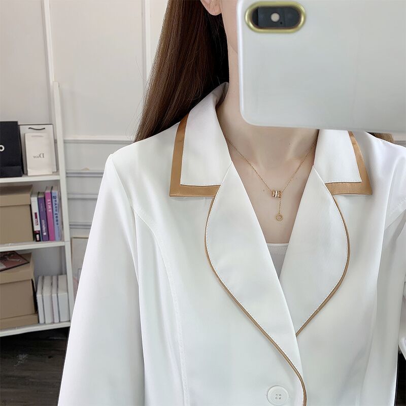 Medical Lab Coat - white short beauty uniform dress spa