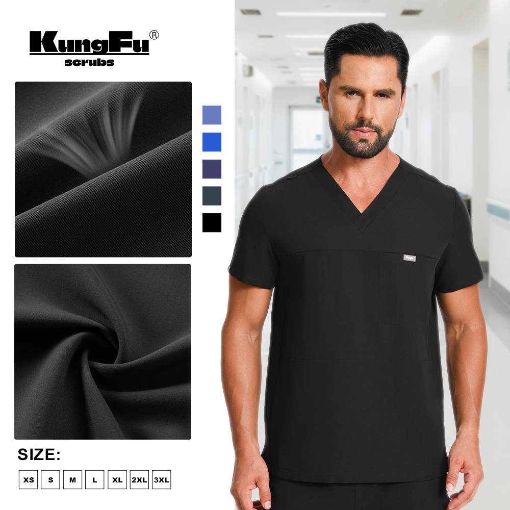 Medical Lab Coat - KUNGFU SCRUBS Nurse Uniform Men's Scrubs