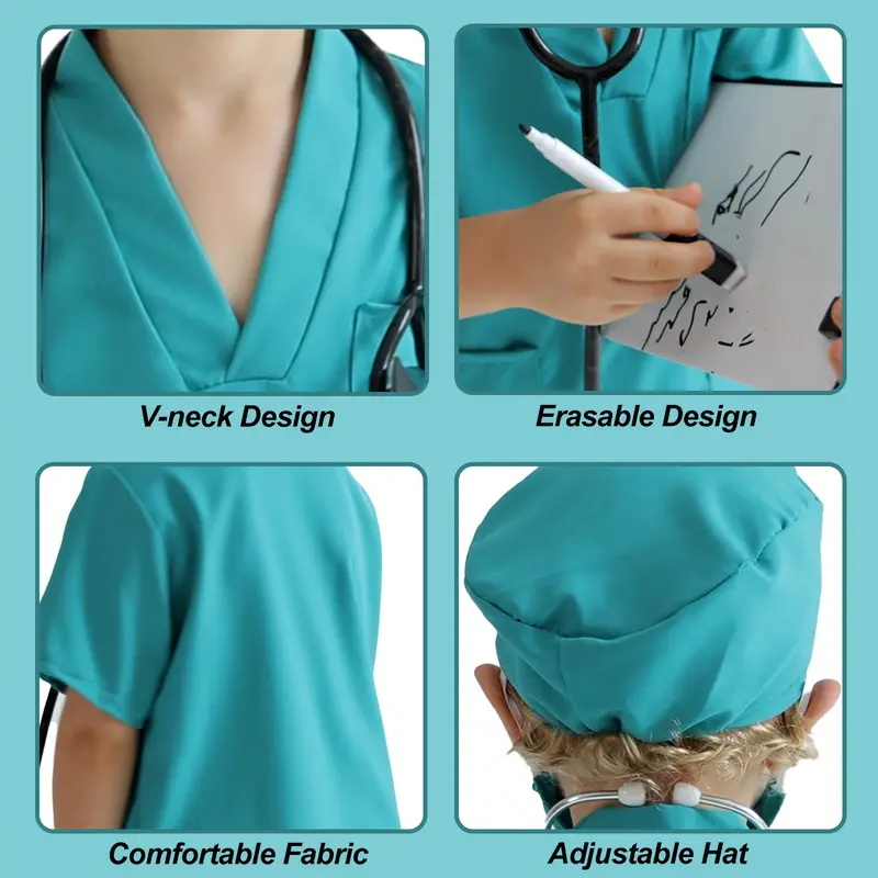 7PCS Kids Doctor Nurse Cosplay - Medical Lab Coat 评论和价格