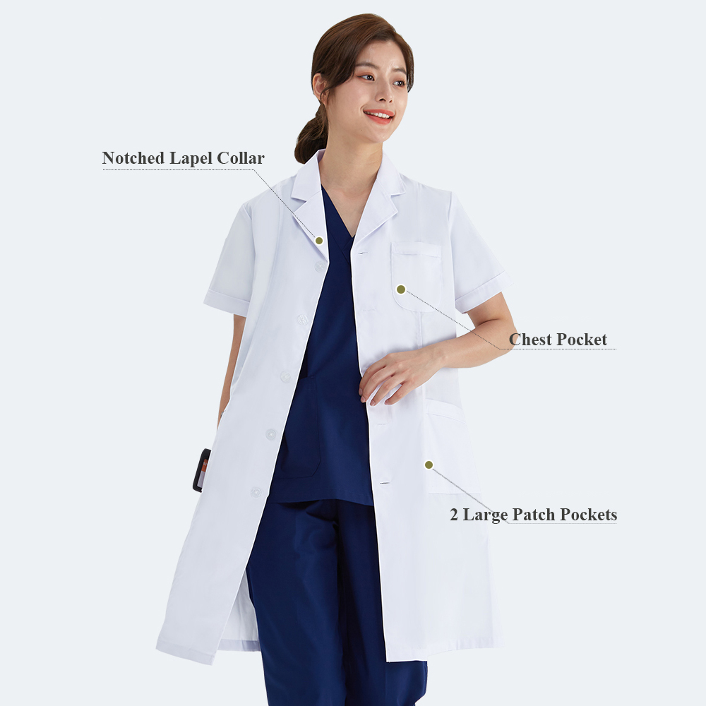Unisex White Coat Lab Coat Hos - Medical Lab Coat 评论和价格