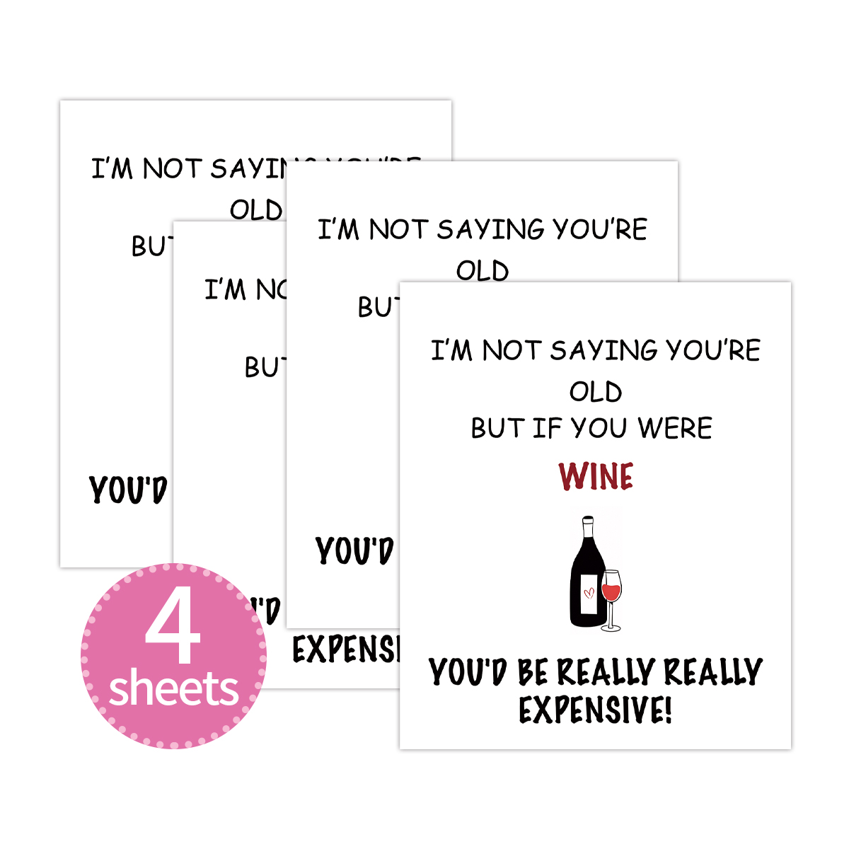 4pcs Funny Wine Bottle Label,  - Medical Label 评论和价格